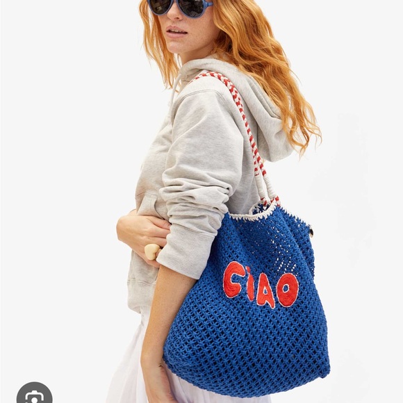 NWT CLARE V L'ete Tote, Cobalt with Poppy and Cream Ciao - Picture 4 of 5